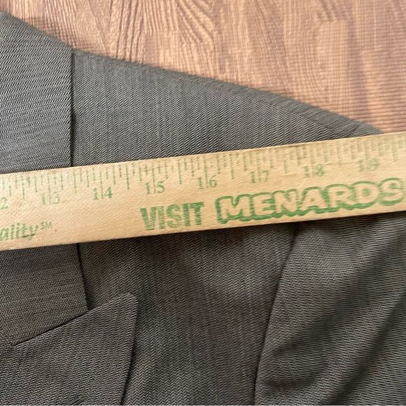 VTG DOUBLE BREASTED Yves Saint Laurent Mens 42R Gray Double Breasted Peak Blazer - Picture 3 of 10